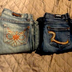 2 pairs of rock and republic jeans